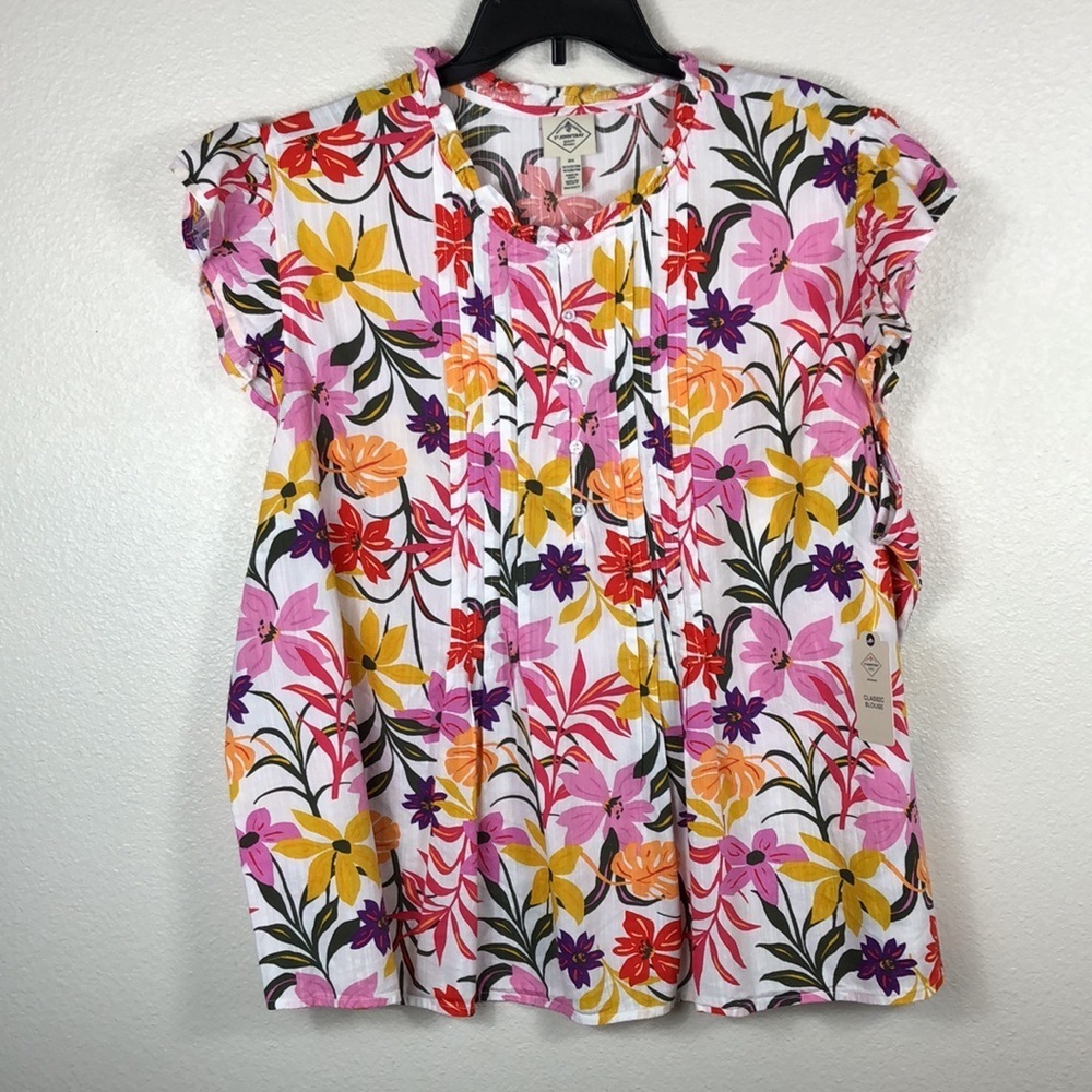 NWT St. John’s Bay Blouse Women’s Size 2X Floral Print